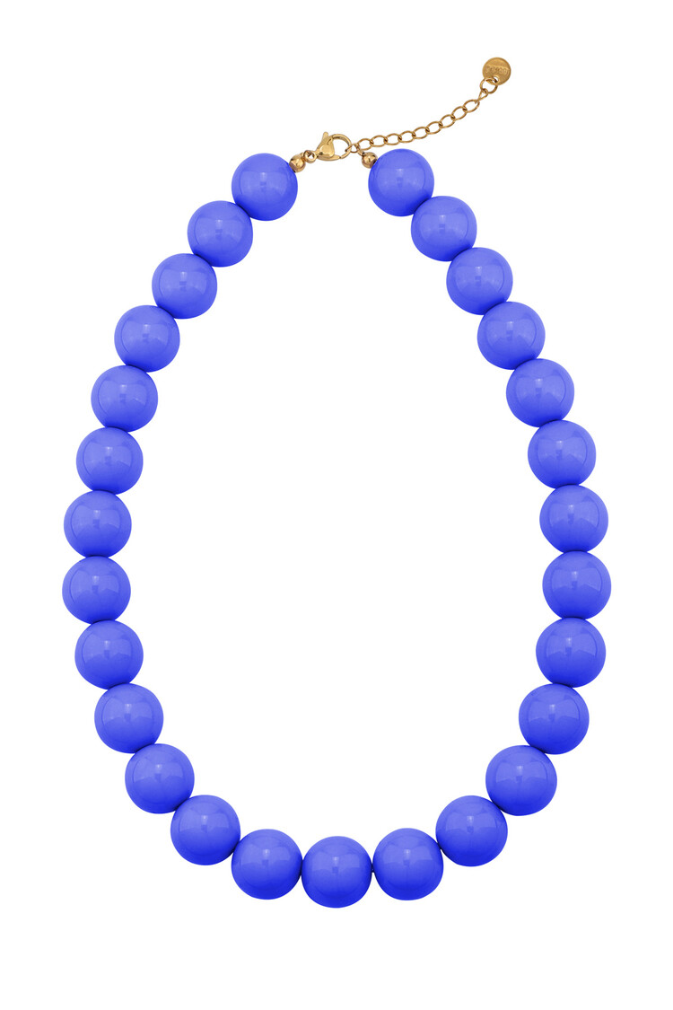 Bold Beaded Statement Necklace / Cobalt Blue