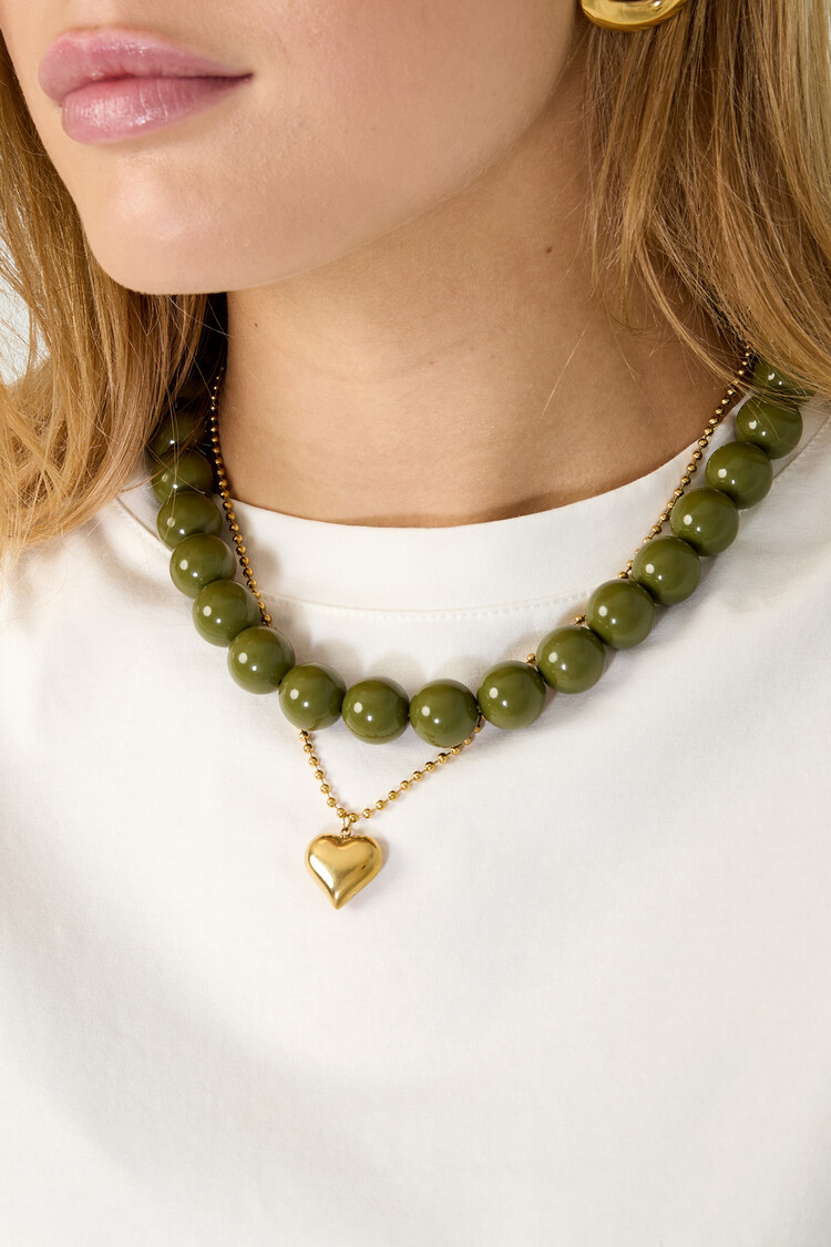 Bold Beaded Statement Necklace / Berry