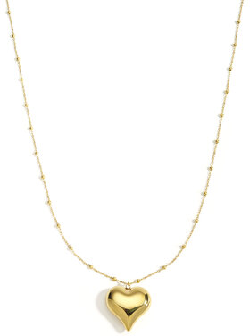 Gold Large Lover's Heart Necklace