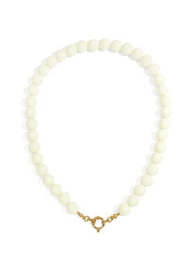 Small Beaded Statement Necklace / Off White