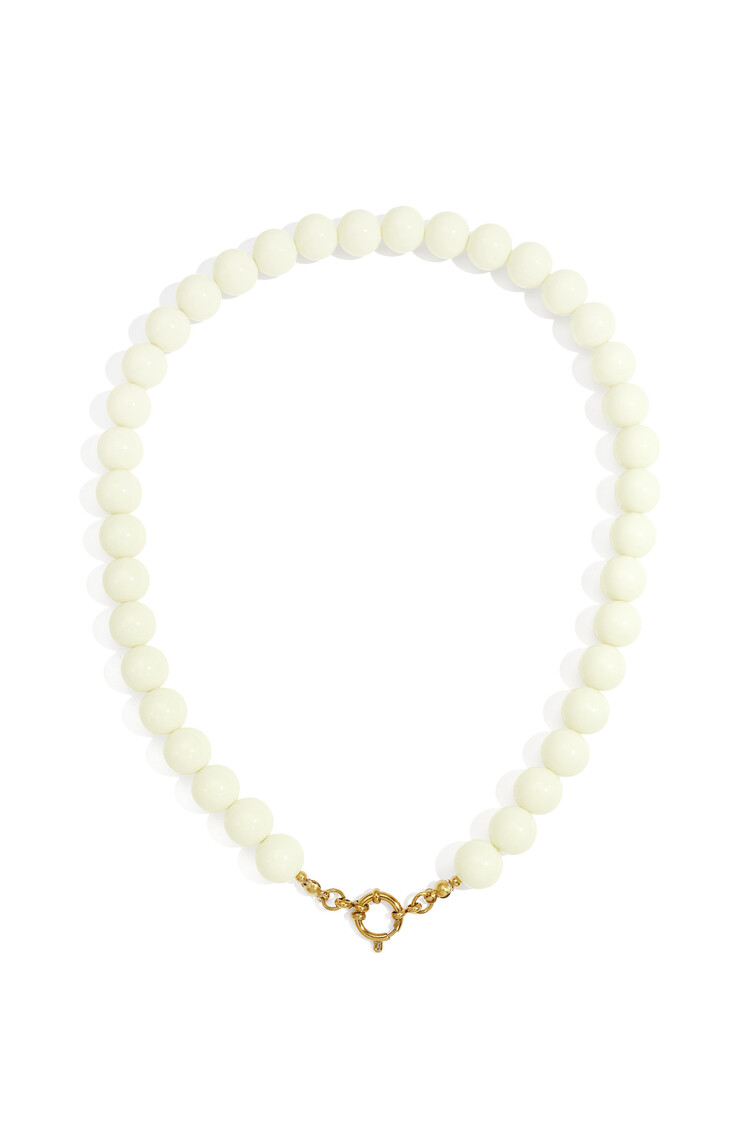 Small Beaded Statement Necklace / Off White