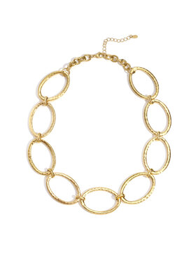 Gold Connected Circles Statement Necklace