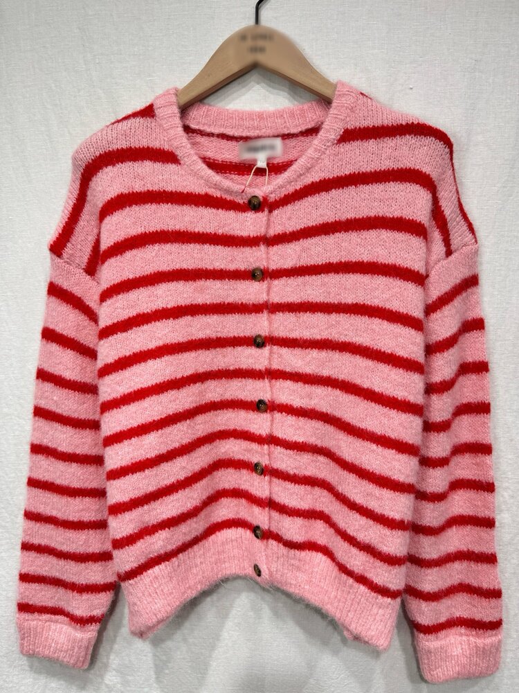 Phileine Striped Cardigan / Pink & Red