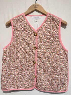 Suri Floral Quilted Waistcoat / Light Pink