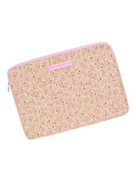 Belin Flower Laptop Pouch / Light Pink & Green