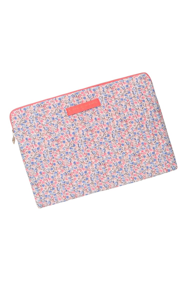 Belin Flower Laptop Pouch / Pink & Blue
