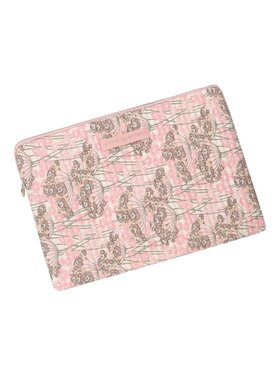 Belin Flower Laptop Pouch / Pink & Taupe