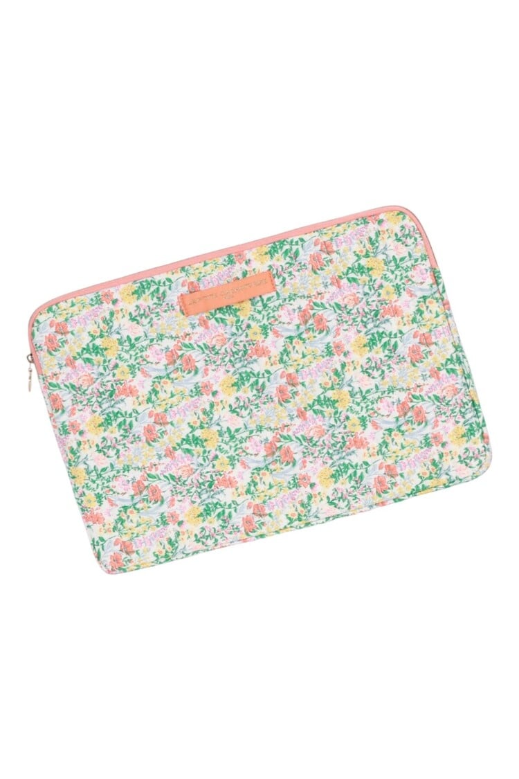 Belin Flower Laptop Pouch / Orange & Green