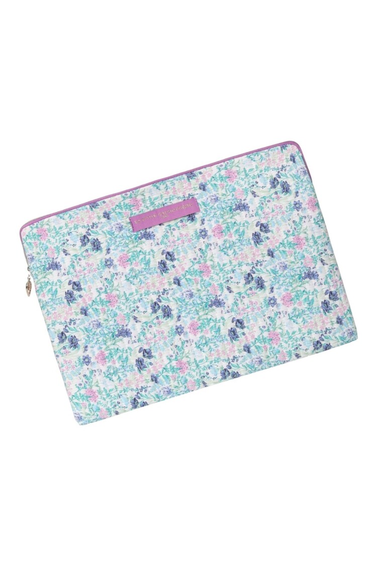 Belin Flower Laptop Pouch / Blue & Purple
