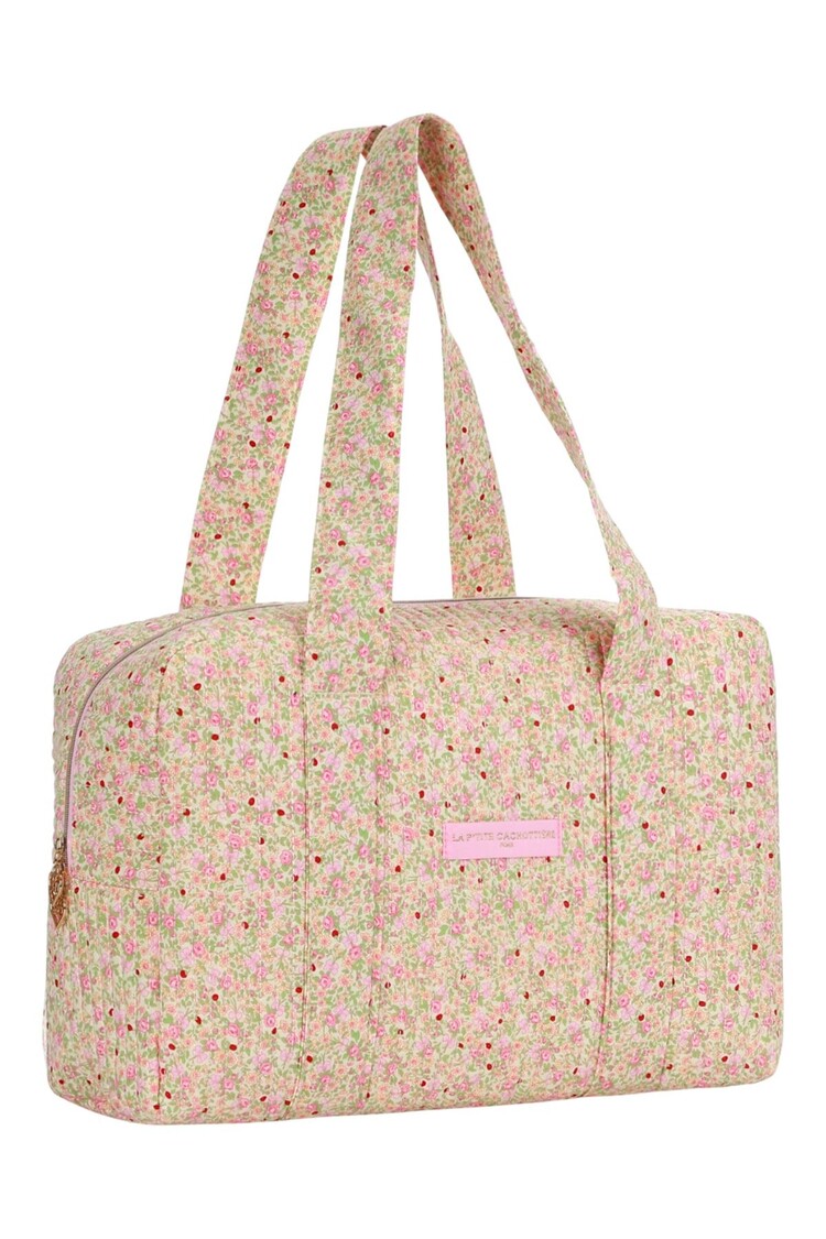 Acacia Flower Travel Bag / Light Pink  & Green