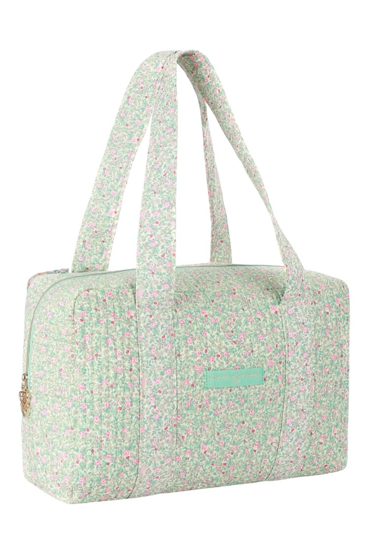 Acacia Flower Travel Bag / Green & Pink