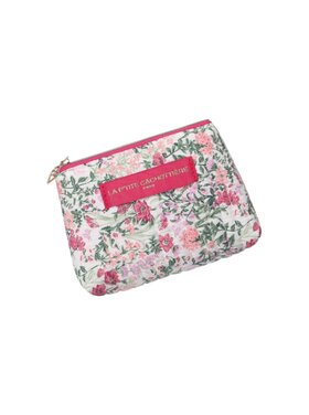 Ava Small Flower Wallet Pouch / Rose Pink & Green