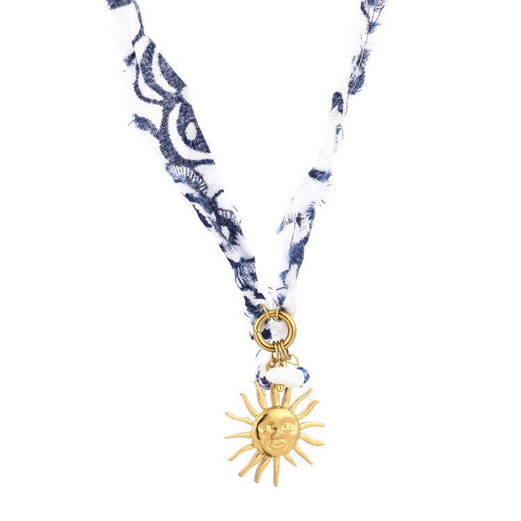 Boho Bandana Sun Necklace