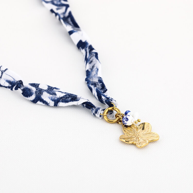Boho Bandana Flower Necklace