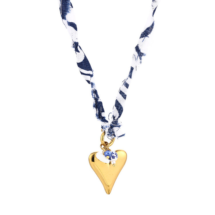 Boho Bandana Heart Necklace