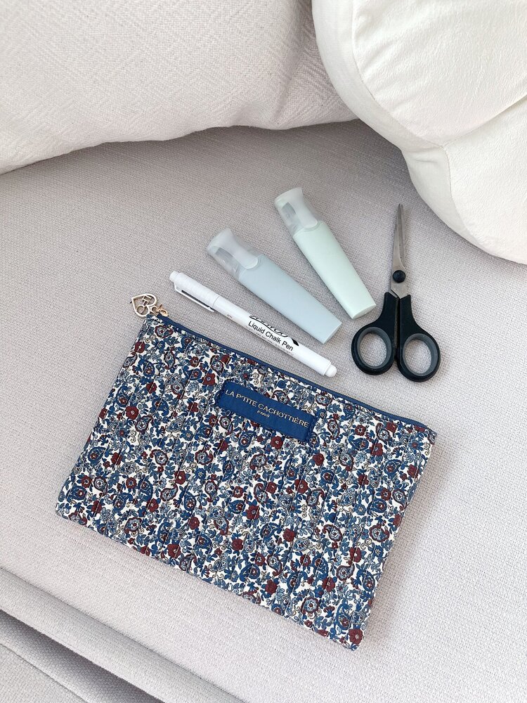 Lizzie Flower Pouch / Light Pink & Green