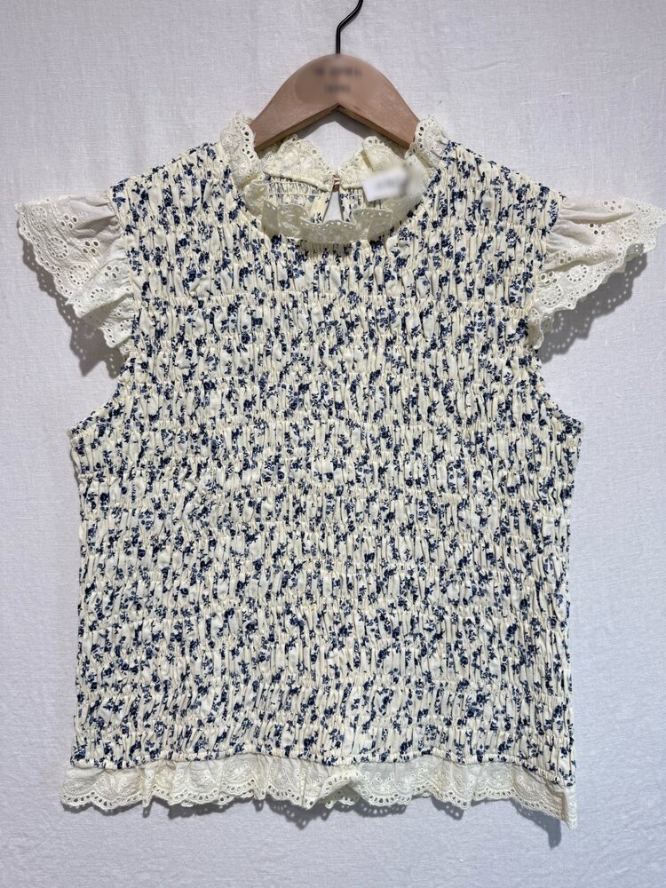 Samira Floral Smock Top /  Blue