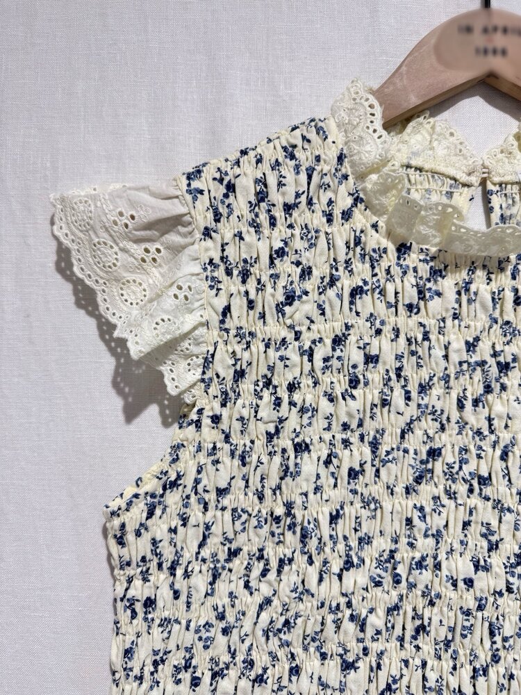 Samira Floral Smock Top /  Blue