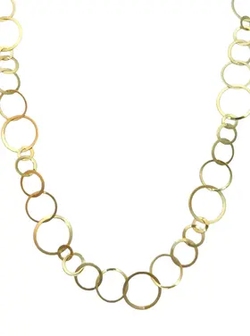 Gold Circle Party Long Necklace (Bold version)