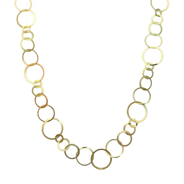Gold Circle Party Long Necklace (Bold version)