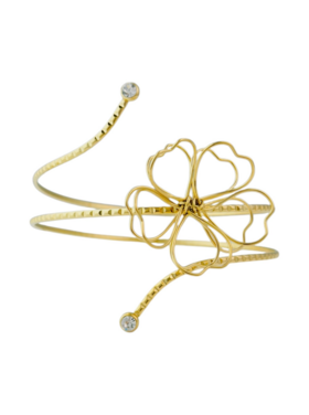 Gold Statement Flower Above Bracelet
