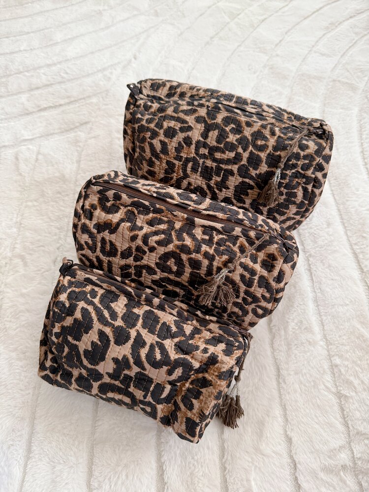 Bali Leopard Pouch / Dark Brown