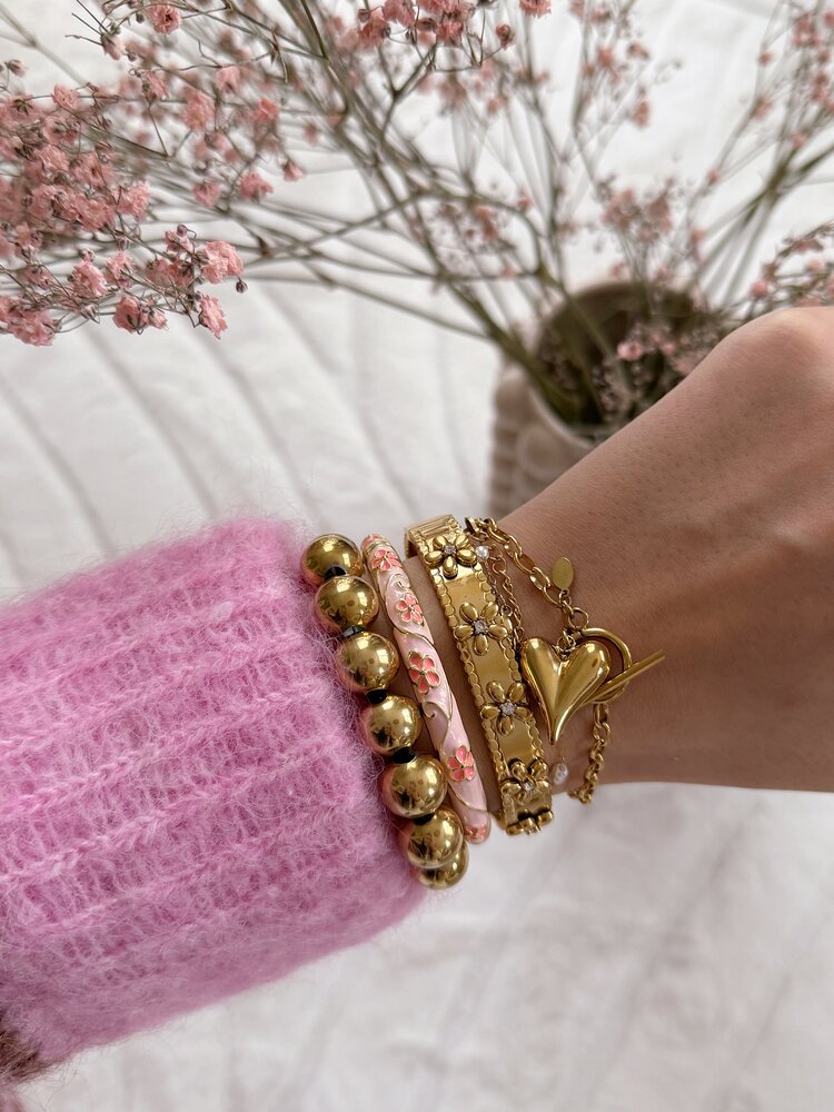 Gold Flower Party Bangle Bracelet