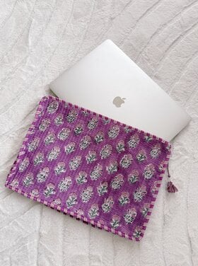 Evia Flower Laptop Pouch / Lilac (16 inch)