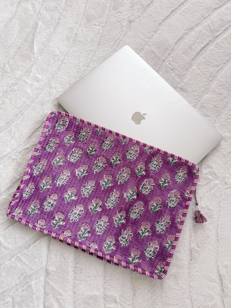 Evia Flower Laptop Pouch / Lilac (16 inch)