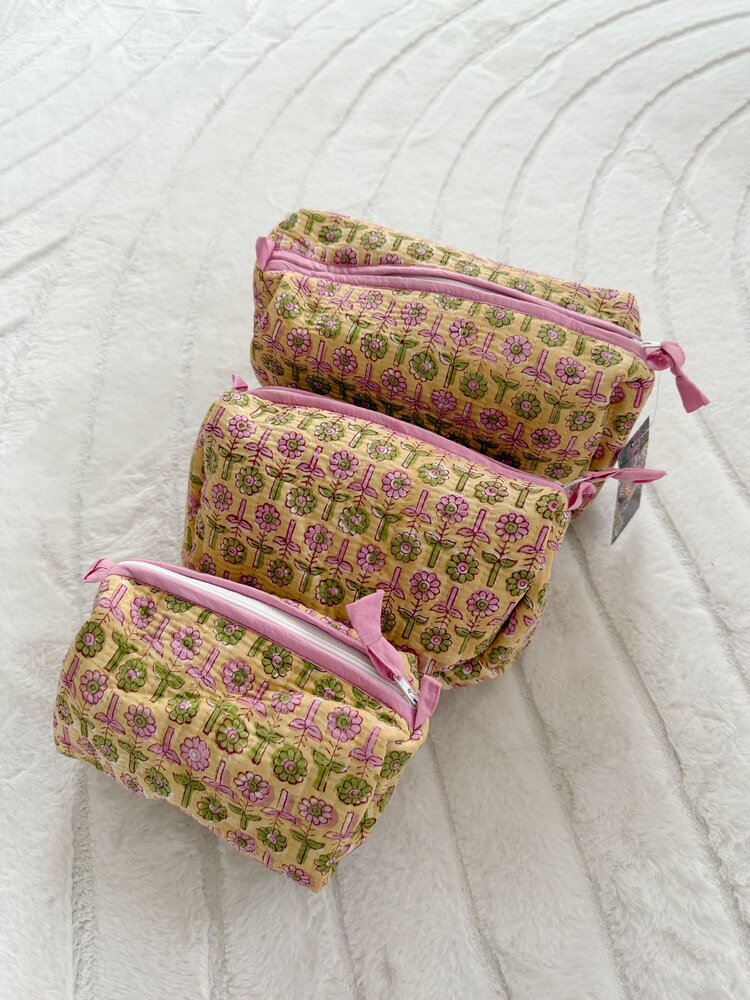 Bali Flower Pouch / Yellow