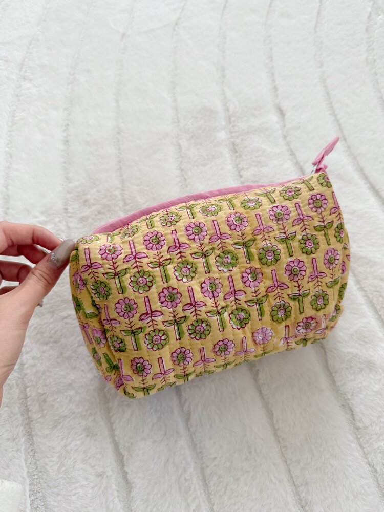 Bali Flower Pouch / Yellow