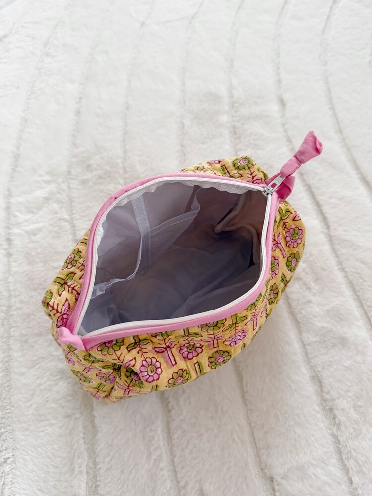 Bali Flower Pouch / Yellow