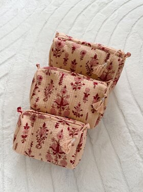 Bali Flower Pouch / Light Peach