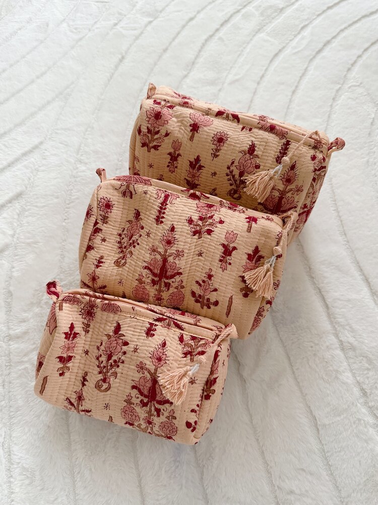 Bali Flower Pouch / Light Peach