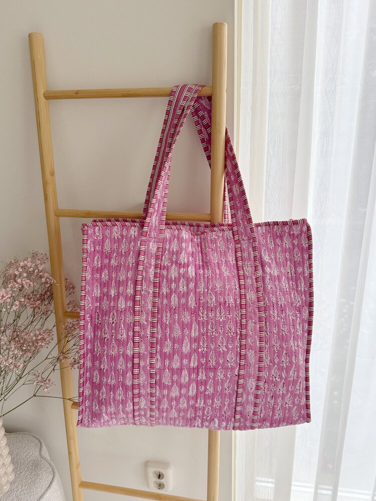 Macie Flower Shopper Bag / Light Pink