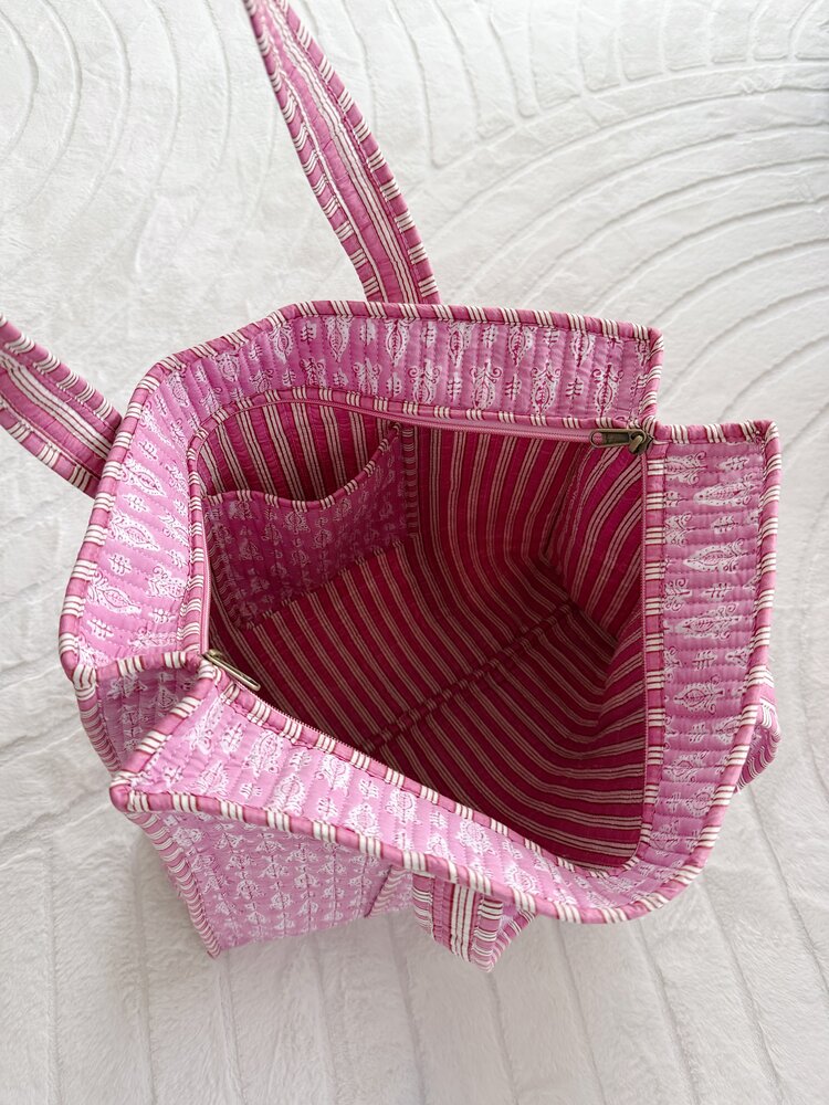 Macie Flower Shopper Bag / Light Pink