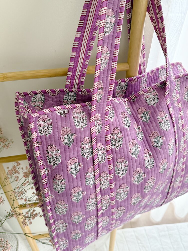Macie Flower Shopper Bag / Lilac