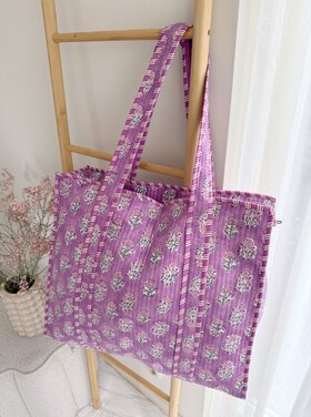 Macie Flower Shopper Bag / Lilac