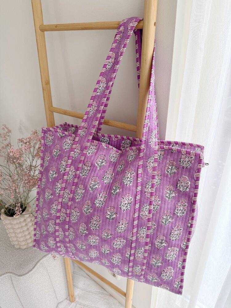 Macie Flower Shopper Bag / Lilac