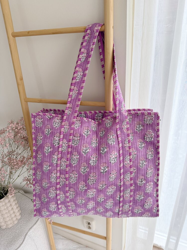 Macie Flower Shopper Bag / Lilac