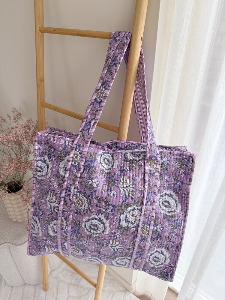 Macie Flower Shopper Bag / Light Purple