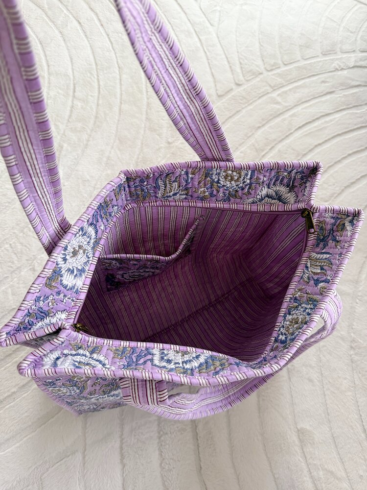 Macie Flower Shopper Bag / Light Purple