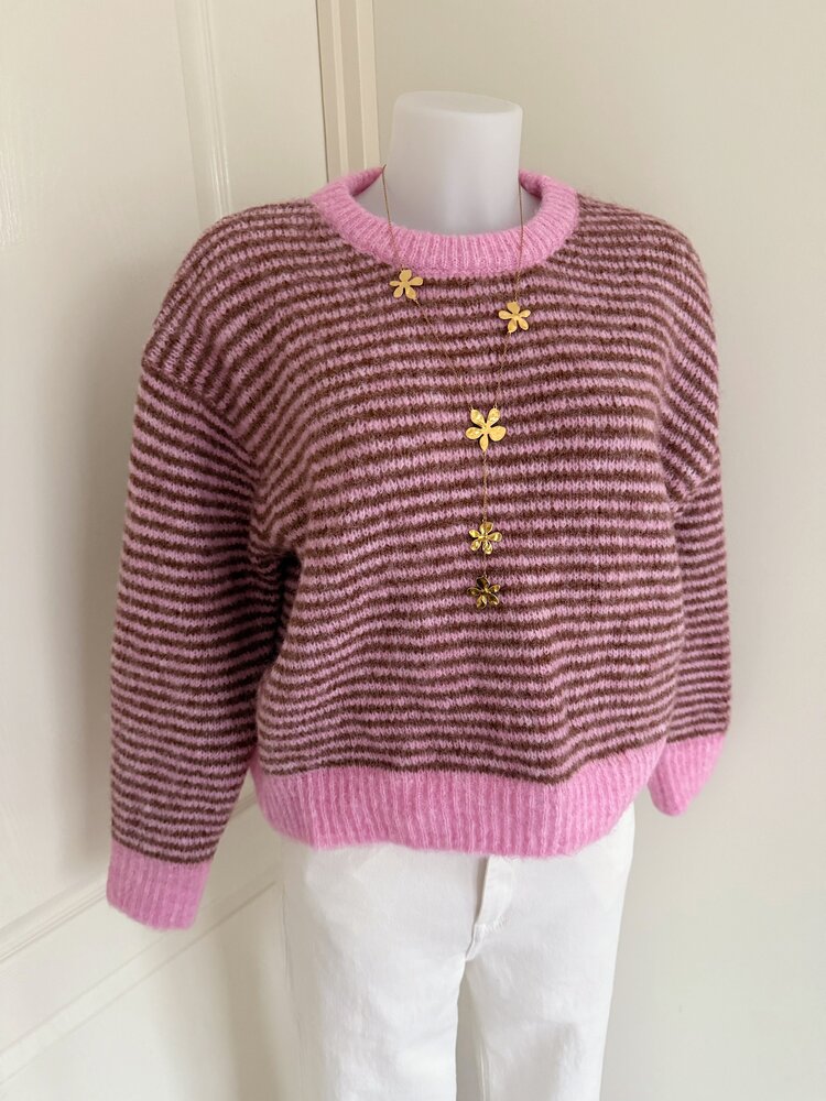 Lilian Striped Sweater / Pink & Brown