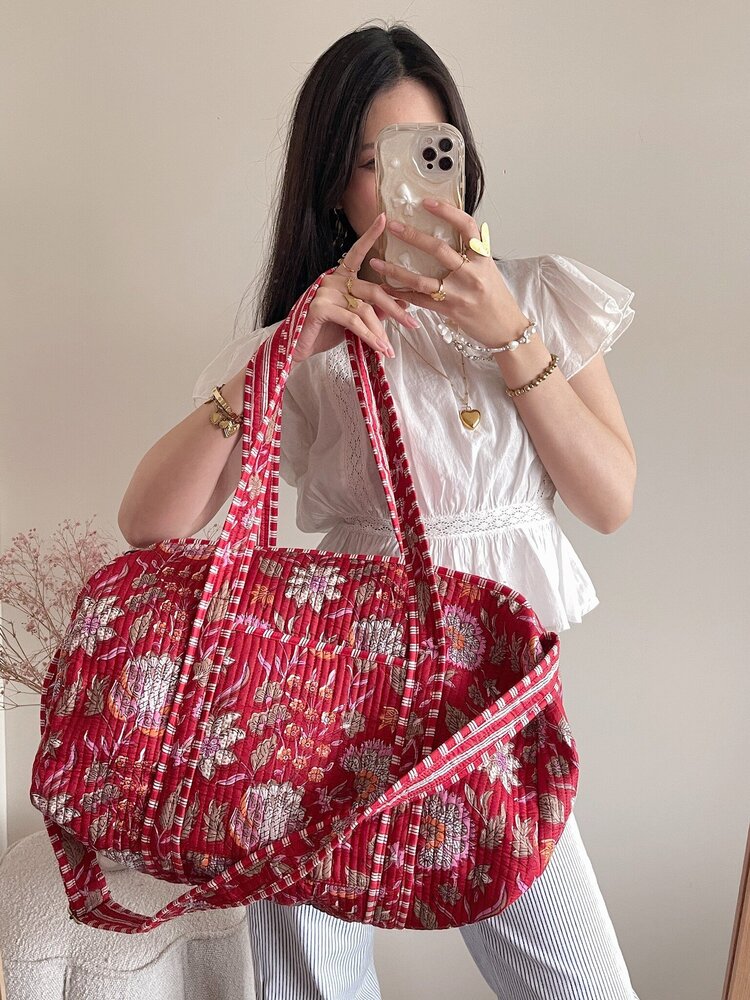 Yasmina Flower Travel Bag / Pink