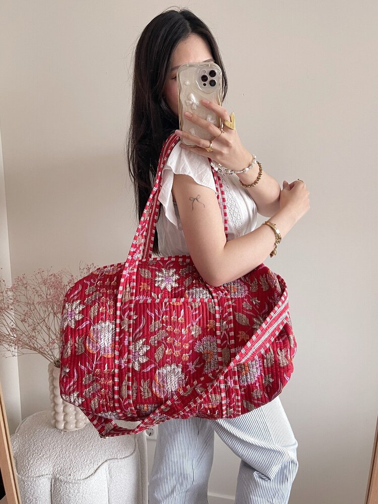 Yasmina Flower Travel Bag / Pink