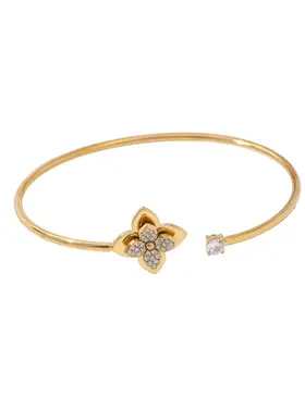 Zircon Clover Bangle Bracelet