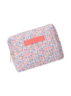 Marly Flower Toiletry Bag / Neon Pink & Blue (Medium)