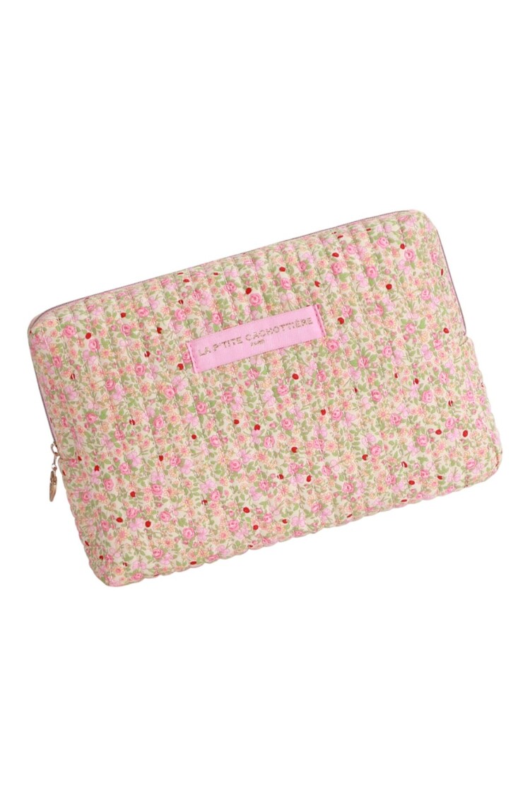 Marly Flower Toiletry Bag / Light Pink & Green (Large)