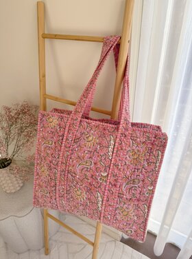 Macie Flower Shopper Bag / Light Pink