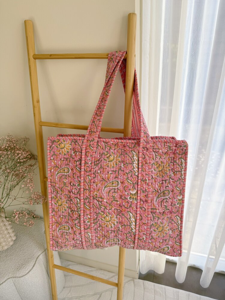 Macie Flower Shopper Bag / Light Pink